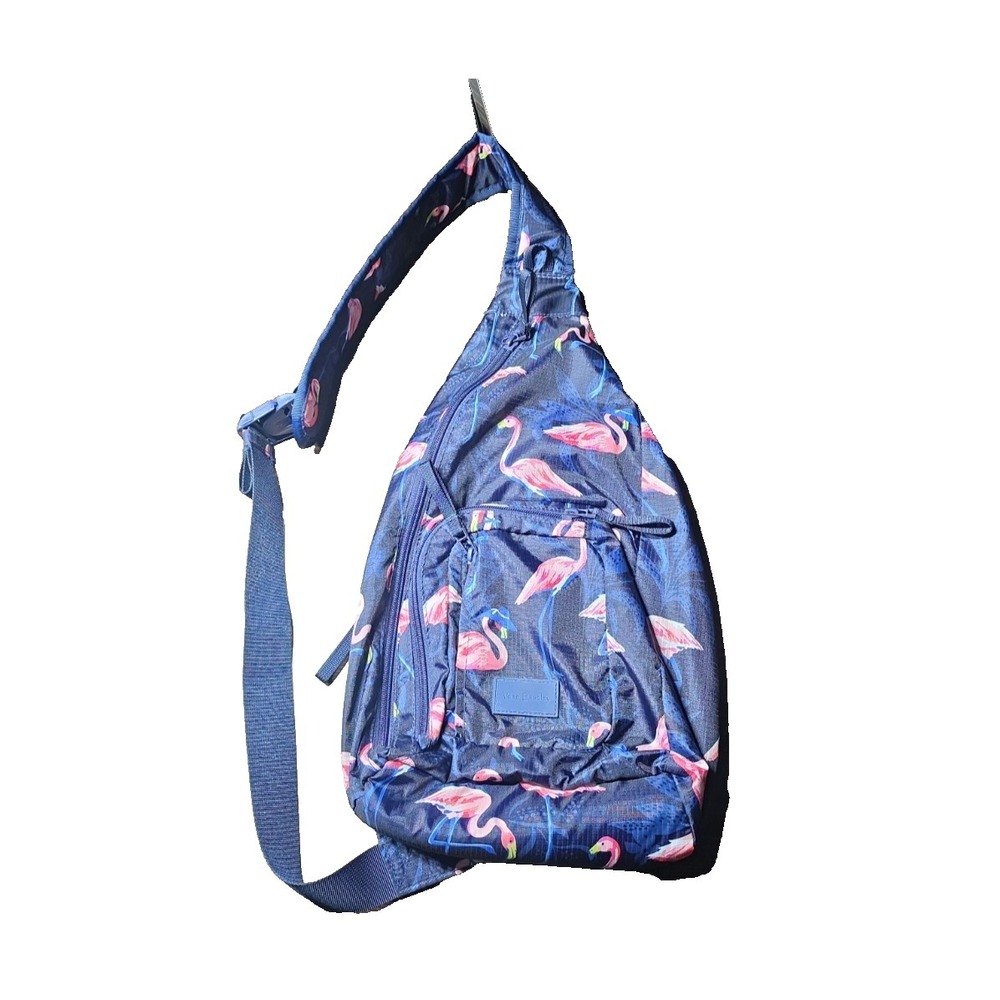 VERA BRADLEY RIPSTOCK SLING BACKPACK LARGE*FLAMINGO PARTY* BRIGHT & COLORFUL‎